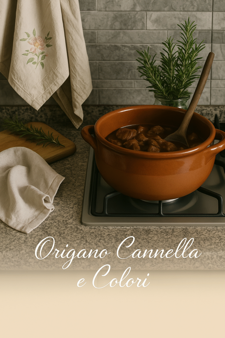 Origano, Cannella e Colori: rinascere tra fili e sapori.                                           Ci sono momenti in cui la vita si fa grigia, i giorni sembrano tutti uguali. Eppure basta un evento inatteso, un segno bello, per riportare il colore e risvegliare ciò che sembrava sopito.    Così nasce questo blog: come un seme che affiora dopo la pioggia, come un filo che torna a intrecciare la trama della vita. Ho scelto l’origano, la cannella e i colori perché parlano di me, delle mie radici e dei miei ricordi: l’origano, che sa di casa e di Calabria, la terra dove sono cresciuta. Era il profumo delle mani di mia nonna: lo metteva nel ragù, in molte altre pietanze, e quel sentore restava nell’aria, avvolgendomi.  Ancora oggi, ogni volta che sento l’odore dell’origano, torno bambina e mi sembra di rivedere lei, e la mia infanzia.      La cannella, con il suo profumo caldo, che amo per la dolcezza e per l’abbraccio che porta con sé.              I colori, perché la vita, anche quando si spegne, può tornare a brillare, e io scelgo di ridarle luce.             Non è soltanto cucina, non è soltanto ricamo: è il mio modo di rivivere.                   È memoria che diventa presente, tradizione che si intreccia con la creatività, emozioni che prendono forma tra fili e sapori.                            Benvenuti in Origano, Cannella e Colori: un luogo dove il profumo di un’erba, il gesto di un ricamo, il calore di una ricetta diventano poesia. Sandie